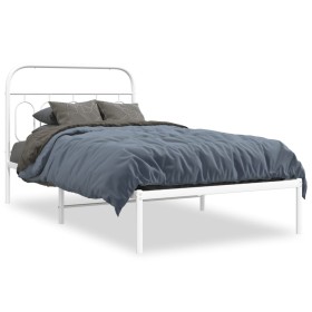 vidaXL Bettgestell mit Kopfteil Metall Weiß 100x200 cm