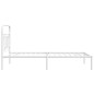 vidaXL Bettgestell mit Kopfteil Metall Weiß 100x200 cm vidaXL Bettgestell mit Kopfteil Metall Weiß 100x200 cm
