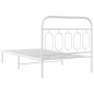 vidaXL Bettgestell mit Kopfteil Metall Weiß 100x200 cm vidaXL Bettgestell mit Kopfteil Metall Weiß 100x200 cm