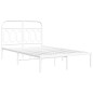 vidaXL Bettgestell mit Kopfteil Metall Weiß 120x190 cm vidaXL Bettgestell mit Kopfteil Metall Weiß 120x190 cm