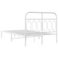 vidaXL Bettgestell mit Kopfteil Metall Weiß 120x190 cm vidaXL Bettgestell mit Kopfteil Metall Weiß 120x190 cm