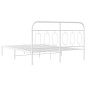 vidaXL Bettgestell mit Kopfteil Metall Weiß 150x200 cm vidaXL Bettgestell mit Kopfteil Metall Weiß 150x200 cm