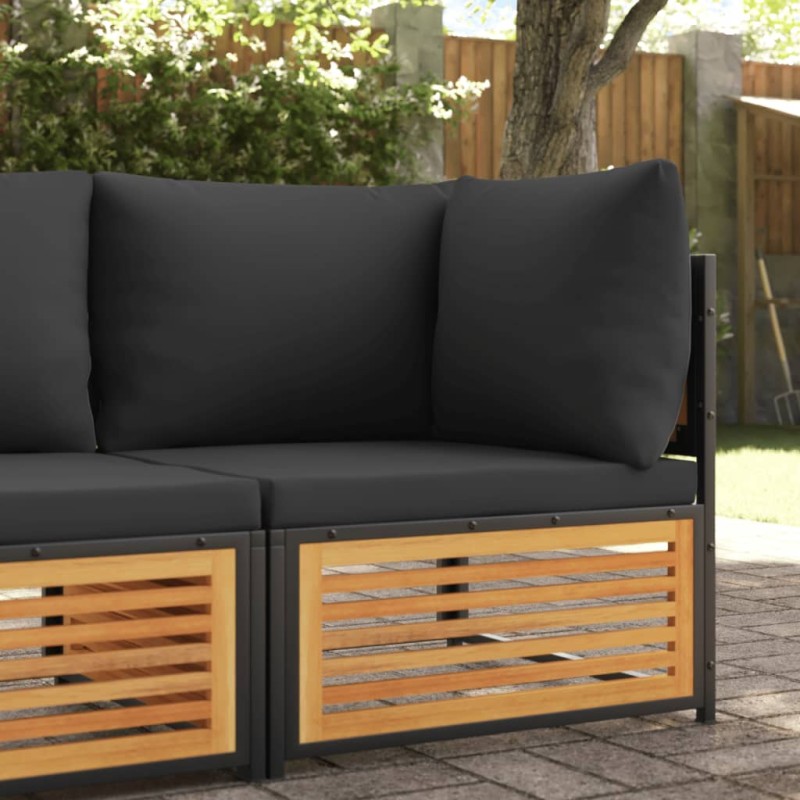 vidaXL Garten-Ecksofa mit Kissen Massivholz Akazie vidaXL Garten-Ecksofa mit Kissen Massivholz Akazie