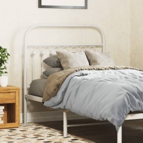 vidaXL Kopfteil Metall Weiß 90 cm