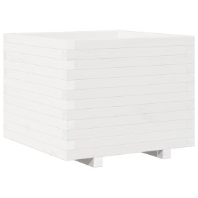 vidaXL Pflanzkübel Weiß 60x60x49,5 cm Massivholz Kiefer
