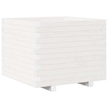 vidaXL Pflanzkübel Weiß 60x60x49,5 cm Massivholz Kiefer