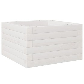vidaXL Pflanzkübel Weiß 40x40x23 cm Massivholz Kiefer