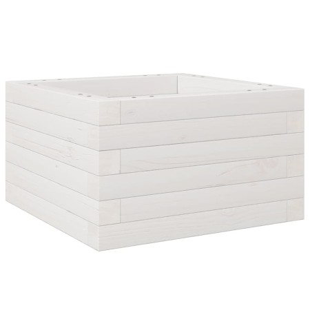 vidaXL Pflanzkübel Weiß 40x40x23 cm Massivholz Kiefer
