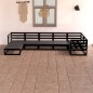 7-tlg. Garten-Lounge-Set Schwarz Massivholz Kiefer 7-tlg. Garten-Lounge-Set Schwarz Massivholz Kiefer