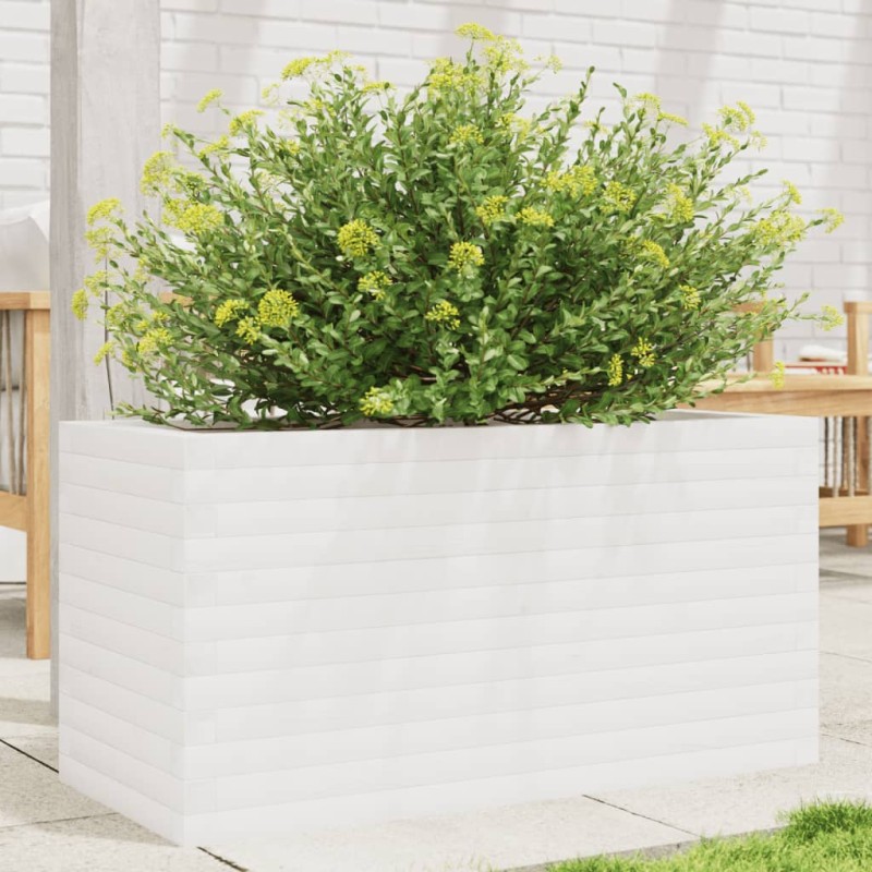 vidaXL Pflanzkübel Weiß 90x40x45,5 cm Massivholz Kiefer vidaXL Pflanzkübel Weiß 90x40x45,5 cm Massivholz Kiefer