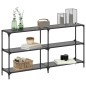 vidaXL Konsolentisch mit Glasplatte Schwarz 158,5x30x81 cm Stahl vidaXL Konsolentisch mit Glasplatte Schwarz 158,5x30x81 cm Stahl