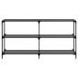 vidaXL Konsolentisch mit Glasplatte Schwarz 158,5x30x81 cm Stahl vidaXL Konsolentisch mit Glasplatte Schwarz 158,5x30x81 cm Stahl