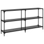 vidaXL Konsolentisch mit Glasplatte Schwarz 158,5x30x81 cm Stahl vidaXL Konsolentisch mit Glasplatte Schwarz 158,5x30x81 cm Stahl