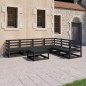 7-tlg. Garten-Lounge-Set Schwarz Massivholz Kiefer 7-tlg. Garten-Lounge-Set Schwarz Massivholz Kiefer