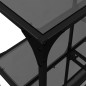 vidaXL Konsolentisch mit Glasplatte Schwarz 118,5x30x81 cm Stahl vidaXL Konsolentisch mit Glasplatte Schwarz 118,5x30x81 cm Stahl