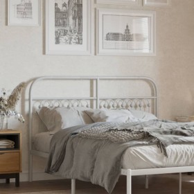 vidaXL Kopfteil Metall Weiß 140 cm