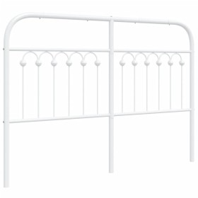 vidaXL Kopfteil Metall Weiß 140 cm