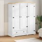 vidaXL Kleiderschrank Corona Weiß 151,5x52x186 cm Massivholz Kiefer vidaXL Kleiderschrank Corona Weiß 151,5x52x186 cm Massivholz Kiefer