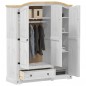 vidaXL Kleiderschrank Corona Weiß 151,5x52x186 cm Massivholz Kiefer vidaXL Kleiderschrank Corona Weiß 151,5x52x186 cm Massivholz Kiefer