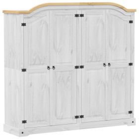 vidaXL Kleiderschrank Corona Weiß 194x52x186 cm Massivholz Kiefer