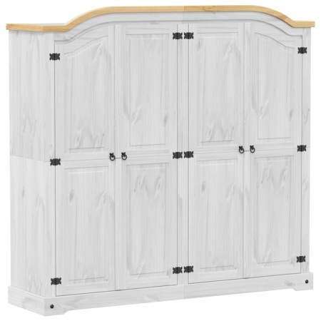 vidaXL Kleiderschrank Corona Weiß 194x52x186 cm Massivholz Kiefer