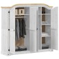 vidaXL Kleiderschrank Corona Weiß 194x52x186 cm Massivholz Kiefer vidaXL Kleiderschrank Corona Weiß 194x52x186 cm Massivholz Kiefer