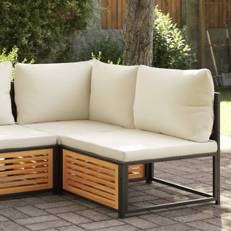 vidaXL Gartensessel ohne Armlehnen mit Kissen Massivholz Akazie vidaXL Gartensessel ohne Armlehnen mit Kissen Massivholz Akazie