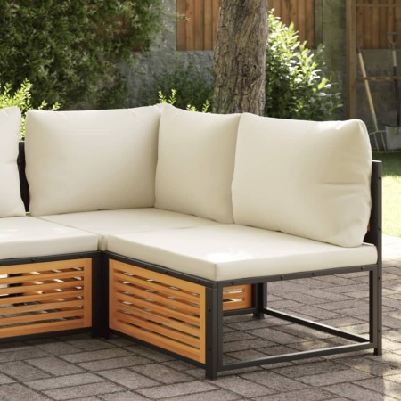 vidaXL Gartensessel ohne Armlehnen mit Kissen Massivholz Akazie