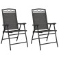 vidaXL Klappbare Gartenstühle 2 Stk. Graumeliert Stahl und Textilene vidaXL Klappbare Gartenstühle 2 Stk. Graumeliert Stahl und Textilene