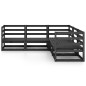 5-tlg. Garten-Lounge-Set Schwarz Massivholz Kiefer 5-tlg. Garten-Lounge-Set Schwarz Massivholz Kiefer