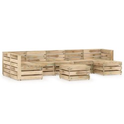 8-tlg. Garten-Lounge-Set Grün Imprägniertes Kiefernholz