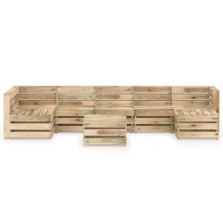 8-tlg. Garten-Lounge-Set Grün Imprägniertes Kiefernholz