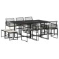 vidaXL 11-tlg. Garten-Essgruppe mit Kissen Schwarz Poly Rattan vidaXL 11-tlg. Garten-Essgruppe mit Kissen Schwarz Poly Rattan