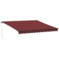 vidaXL Markise Manuell mit LED Weinrot 400x350 cm vidaXL Markise Manuell mit LED Weinrot 400x350 cm