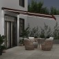 vidaXL Markise Manuell mit LED Weinrot 400x350 cm vidaXL Markise Manuell mit LED Weinrot 400x350 cm