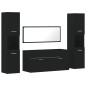 vidaXL 4-tlg. Badmöbel-Set Schwarz Holzwerkstoff vidaXL 4-tlg. Badmöbel-Set Schwarz Holzwerkstoff