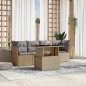 vidaXL 5-tlg. Garten-Sofagarnitur mit Kissen Beige Poly Rattan vidaXL 5-tlg. Garten-Sofagarnitur mit Kissen Beige Poly Rattan