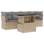 vidaXL 5-tlg. Garten-Sofagarnitur mit Kissen Beige Poly Rattan vidaXL 5-tlg. Garten-Sofagarnitur mit Kissen Beige Poly Rattan