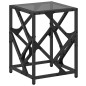 vidaXL Couchtisch mit Glasplatte Schwarz 30x30x41 cm Stahl vidaXL Couchtisch mit Glasplatte Schwarz 30x30x41 cm Stahl