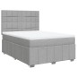 vidaXL Boxspringbett mit Matratze Hellgrau 140x200 cm Stoff vidaXL Boxspringbett mit Matratze Hellgrau 140x200 cm Stoff