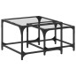 vidaXL Satztische 2 Stk. mit Glasplatte Transparent Stahl vidaXL Satztische 2 Stk. mit Glasplatte Transparent Stahl