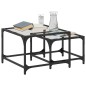 vidaXL Satztische 2 Stk. mit Glasplatte Transparent Stahl vidaXL Satztische 2 Stk. mit Glasplatte Transparent Stahl