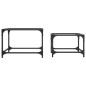 vidaXL Satztische 2 Stk. mit Glasplatte Transparent Stahl vidaXL Satztische 2 Stk. mit Glasplatte Transparent Stahl