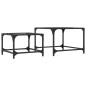 vidaXL Satztische 2 Stk. mit Glasplatte Transparent Stahl vidaXL Satztische 2 Stk. mit Glasplatte Transparent Stahl