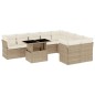 vidaXL 10-tlg. Garten-Sofagarnitur mit Kissen Beige Poly Rattan vidaXL 10-tlg. Garten-Sofagarnitur mit Kissen Beige Poly Rattan