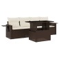vidaXL 5-tlg. Garten-Sofagarnitur mit Kissen Braun Poly Rattan vidaXL 5-tlg. Garten-Sofagarnitur mit Kissen Braun Poly Rattan