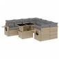 vidaXL 9-tlg. Garten-Sofagarnitur mit Kissen Beige Poly Rattan vidaXL 9-tlg. Garten-Sofagarnitur mit Kissen Beige Poly Rattan