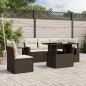 vidaXL 6-tlg. Garten-Sofagarnitur mit Kissen Braun Poly Rattan vidaXL 6-tlg. Garten-Sofagarnitur mit Kissen Braun Poly Rattan