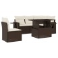 vidaXL 6-tlg. Garten-Sofagarnitur mit Kissen Braun Poly Rattan vidaXL 6-tlg. Garten-Sofagarnitur mit Kissen Braun Poly Rattan