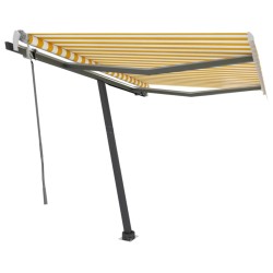 Gelenkarmmarkise mit LED 300x250 cm Gelb und Weiß